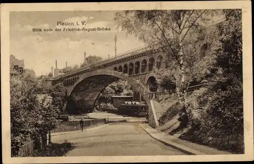 Ak Plauen im Vogtland, Friedrich August Brücke