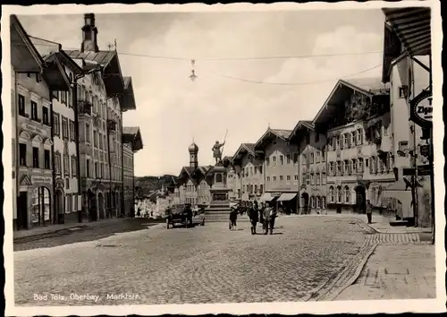 Ak Bad Tölz im Isartal Oberbayern, Marktstraße