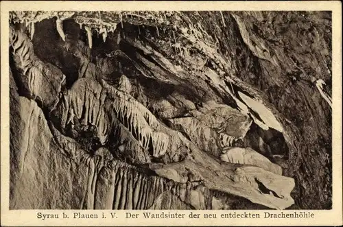 Ak Syrau Rosenbach im Vogtland, Wandsinter der neu entdeckten Drachenhöhle