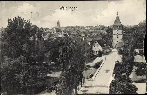 Ak Waiblingen im Rems Murr Kreis, Blick auf den Ort