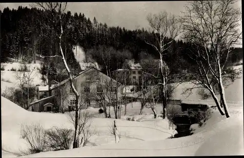 Ak Einsiedel Masserberg in Thüringen, Im Bibergrund, Winterlandschaft