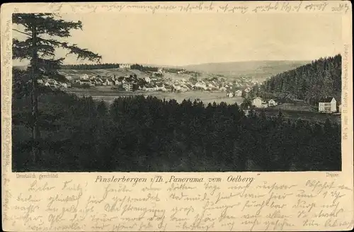Ak Finsterbergen Friedrichroda im Thüringer Wald, Panorama vom Oelberg