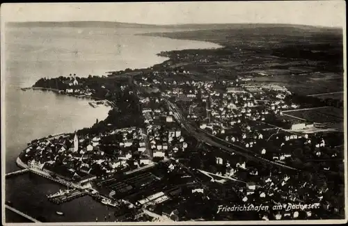 Ak Friedrichshafen am Bodensee, Fliegeraufnahme