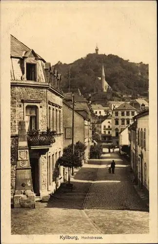 Ak Kyllburg in der Eifel, Hochstraße, Denkmal, Kirche