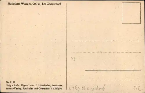 Ak Oberstdorf im Oberallgäu, Heilstätte Wasach