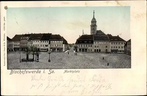 Ak Bischofswerda in Sachsen, Marktplatz