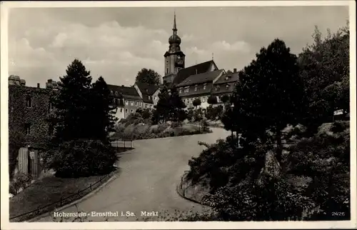 Ak Hohenstein Ernstthal in Sachsen, Markt