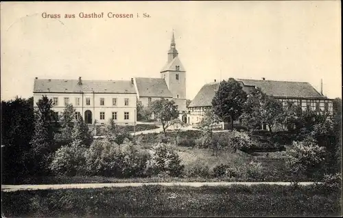 Ak Crossen Zwickau in Sachsen, Blick zum Gasthof und der Kirche