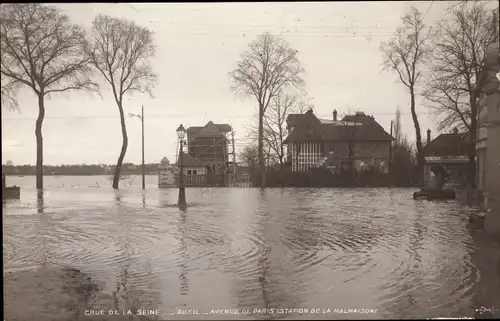 Ak Rueil Hauts-de-Seine, Crue de la Seine, Avenue de Paris