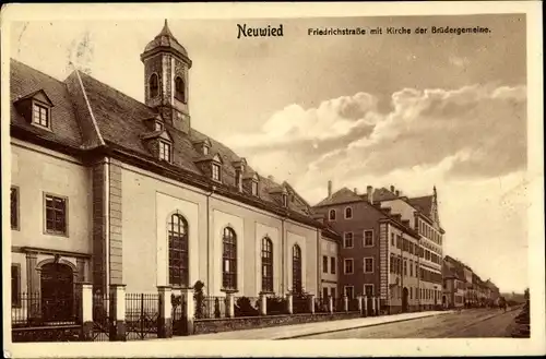 Ak Neuwied am Rhein, Friedrichstraße, Kirche Brüdergemeine