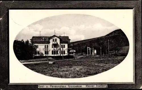 Präge Passepartout Ak Brotterode Thüringen, Hotel Grenzwiese, Inselberg