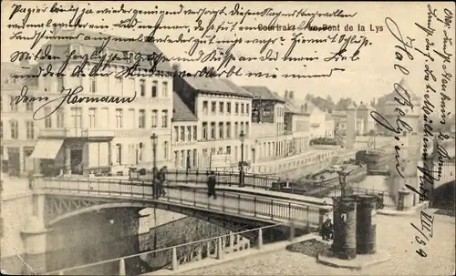 Ak Kortrijk Courtrai Westflandern, Pont de la Lys