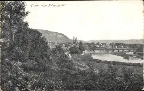 Ak Höxter an der Weser, Ort vom Felsenkeller aus gesehen