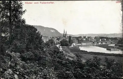 Ak Höxter in Nordrhein Westfalen, Blick vom Felsenkeller