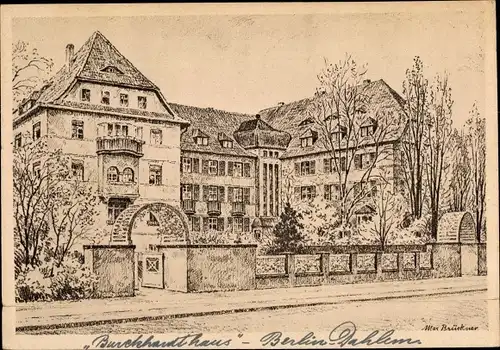 Künstler Ak Brückner, Max, Berlin Zehlendorf Dahlem, Burckhardt Haus