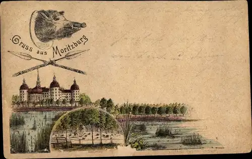 Vorläufer Litho Moritzburg in Sachsen, Jagdschloss