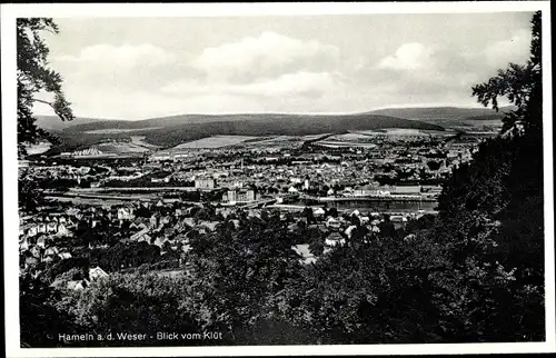 Ak Hameln an der Weser Niedersachsen, Panorama v. Klüt