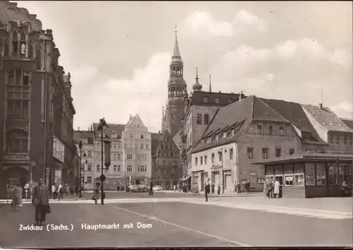 Ak Zwickau in Sachsen, Hauptmarkt mit Dom