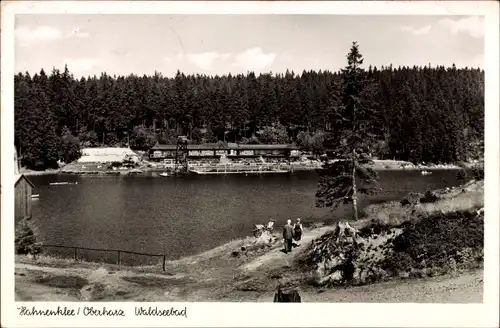 Ak Hahnenklee Bockswiese Goslar im Harz, Waldseebad