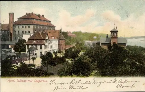 Ak Kiel an der Ostsee, Schloss mit Seegarten