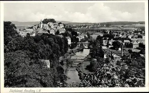 Ak Arnsberg in Westfalen, Teilansicht, Brücken, die Ruhr, Blick zum Schloßberg