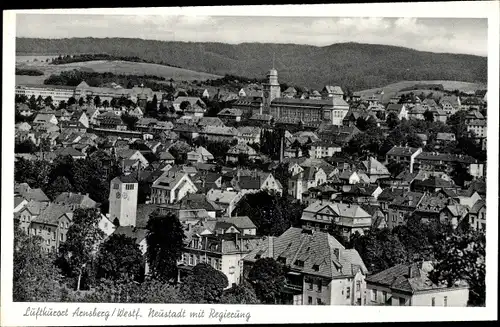 Ak Arnsberg in Westfalen, Blick auf die Neustadt mit Regierung