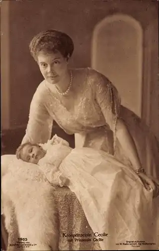 Ak Kronprinzessin Cecilie von Preußen mit Prinzessin Cecilie, Liersch 7905