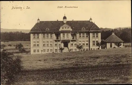 Ak Pulsnitz Sachsen, Städt. Krankenhaus