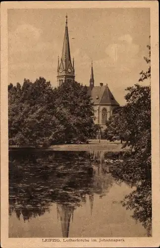 Ak Leipzig in Sachsen, Lutherkirche im Johannapark