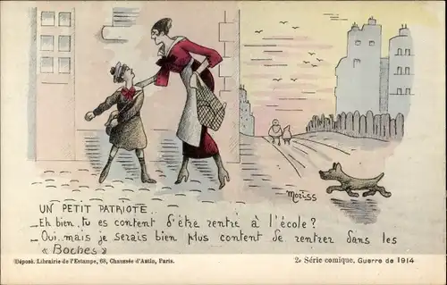 Künstler Ak Un Petit Patriote, Oui, mais je serais bien plus content de rentrer dans les Boches