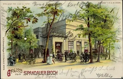 Halt gegen das Licht Litho Berlin Charlottenburg Westend, Spandauer Bock, Meteor