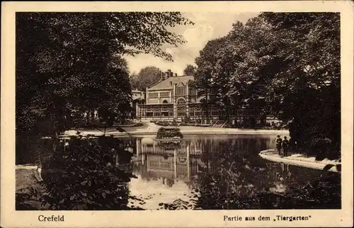 Ak Krefeld am Niederrhein, Partie aus dem Tiergarten