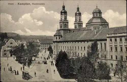 Ak Kempten im Allgäu Schwaben, Residenzplatz