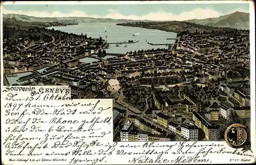 Litho Genève Genf Schweiz, Panorama