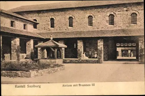 Ak Bad Homburg vor der Höhe, Kastell Saalburg, Atrium mit Brunnen