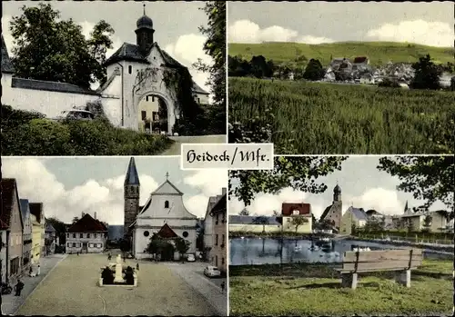 Ak Heideck in Mittelfranken, Platz, Kirche, Teilansicht