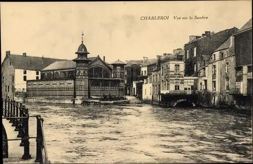 Ak Charleroi Wallonien Hennegau, Vue sur la Sambre