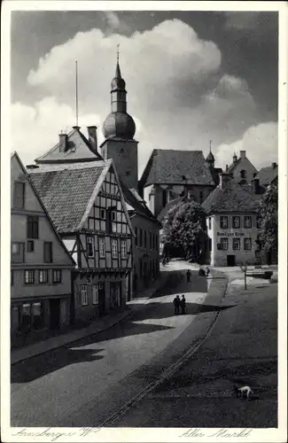 Ak Arnsberg im Sauerland Westfalen, Alter Markt, Kirchturm, Hotel