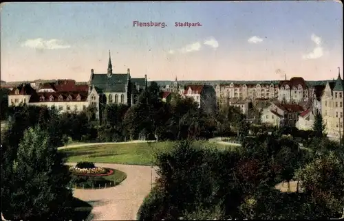 Ak Flensburg in Schleswig Holstein, Stadtpark