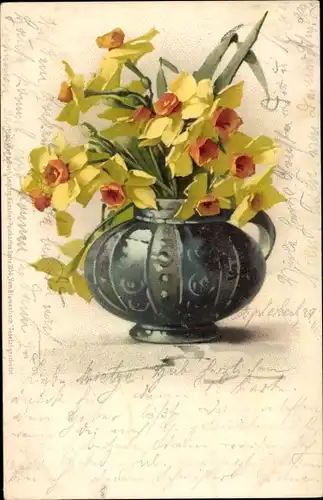 Litho Narzissen in einer Blumenvase