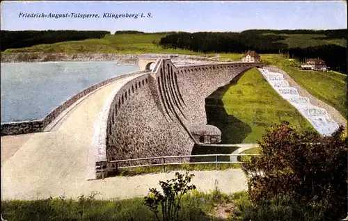 Ak Klingenberg im Erzgebirge Sachsen, Friedrich-August-Talsperre