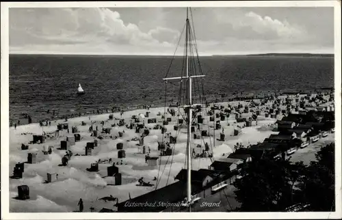 Ak Ustka Stolpmünde Pommern, Strand