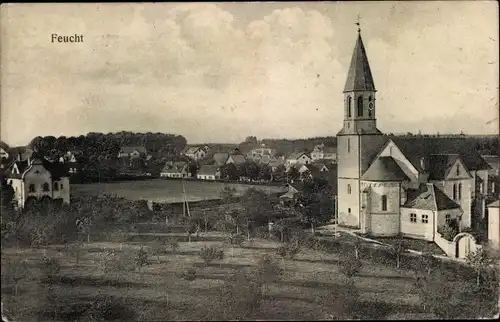 Ak Feucht in Mittelfranken, Teilansicht mit Kirche