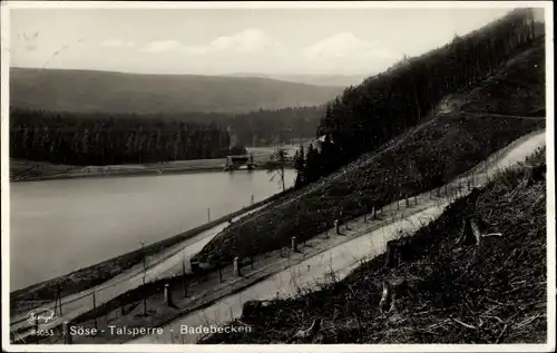 Ak Hahnenklee Bockswiese Goslar im Harz, Söse-Talsperre, Badebecken