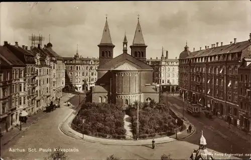 Ak Århus Aarhus Dänemark, Sct. Pauls Kirkeplads