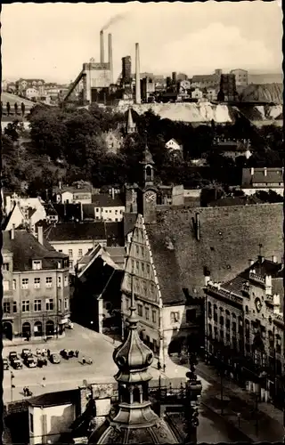 Ak Zwickau in Sachsen, Teilansicht, Marktplatz, Industrieanlagen