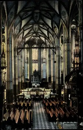 Ak Annaberg Buchholz Erzgebirge, Annenkirche, Innenansicht, Mittelschiff