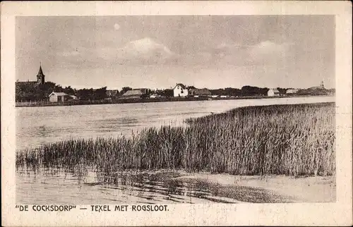 Ak Texel Nordholland Niederlande, De Cocksdorp, Texel met Rogsloot