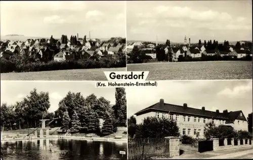 Ak Gersdorf in Sachsen, Feierabendheim Clara Zetkin, Hauptstraße, Panorama