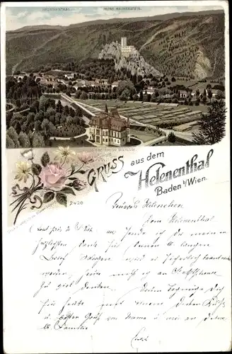 Litho Baden bei Wien in Niederösterreich, Helenenthal